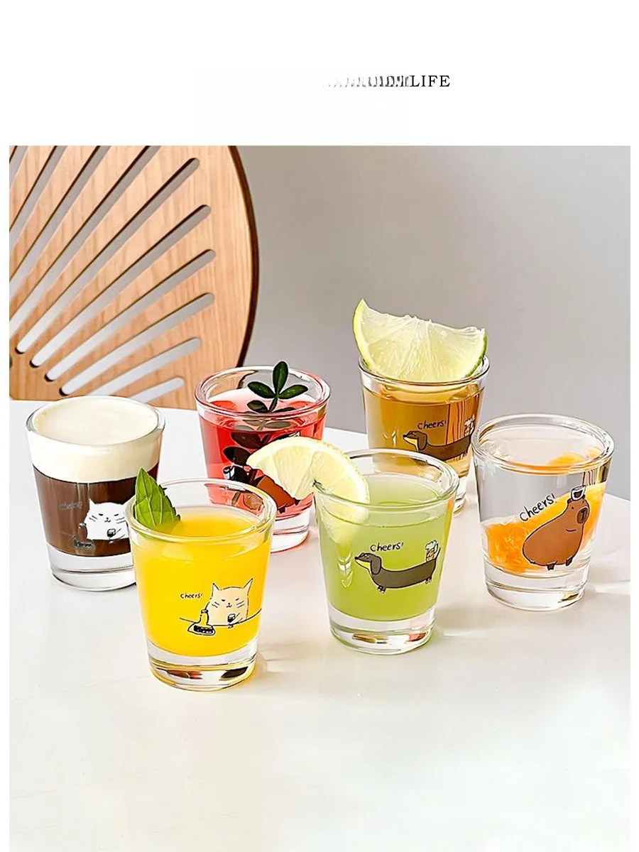 

Набор эстетичных милых маленьких стаканов Tlife Fun: стаканы для ликера, стаканы-пули, стаканы для белого вина, мультяшные стаканы для напитков, посуда для сервировки стола