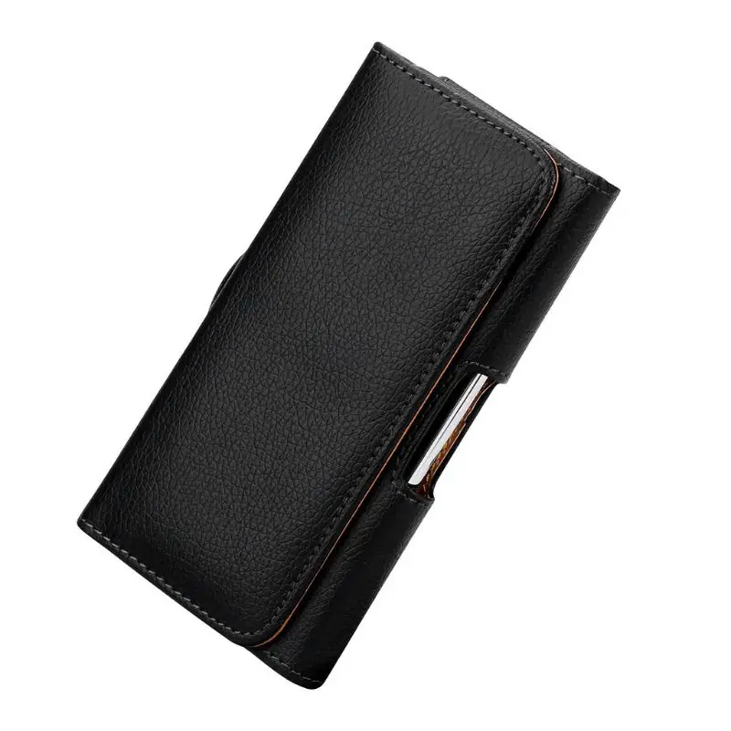 PU Leather Horizontal Waist Belt Clip Phone Bag Holster Protective Case on for Men