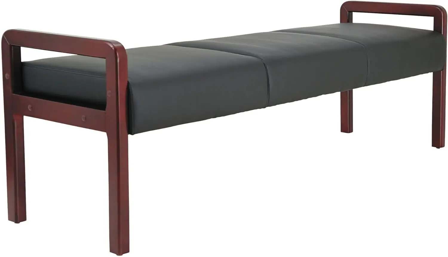 

Alerl2419M Wl Series 3-Seater 65.75 In. X 22.25 In. X 22.88 In. Reception Lounge Bench - Black/Mahogany