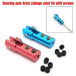 2PCS Metal Servo Arm Linkage Steering Gear Tie Rod Chuck Rudder Joint Coupler Red Blue With Set Screws For RC Model Boat