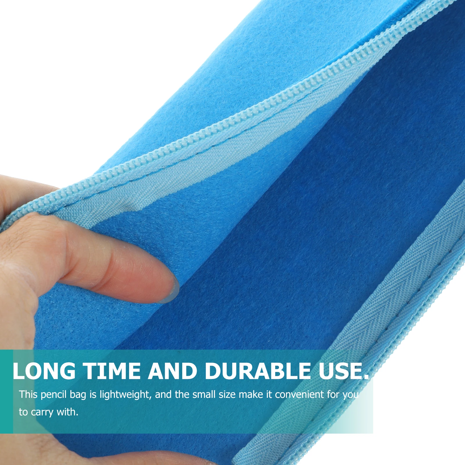 

4pcs Felt Pencil Case Large Capacity Lightweight Stationery Bag Organizer For Student Portable Storage Bag Smooth Zipper