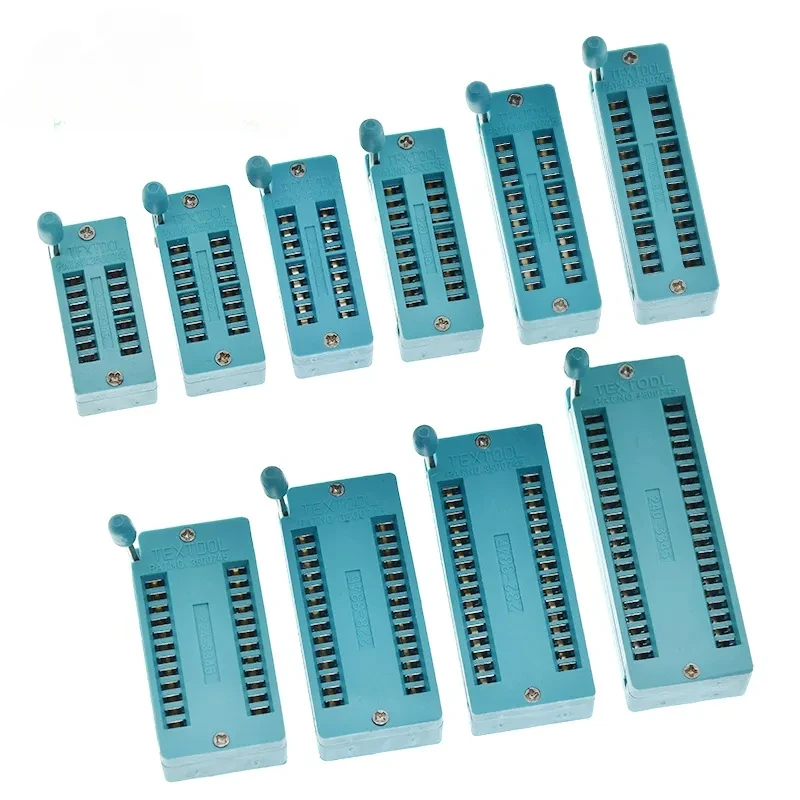 1pcs/lot 14/16/18/20/24/28/32/40P 2.54 MM Green DIP Universal ZIF IC Socket Test Solder Type IC lock seat zif socket