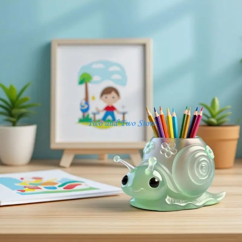

HX6F Reusable Silicone Pen Holder Mold For Handmade Snail Planter Pot Projects