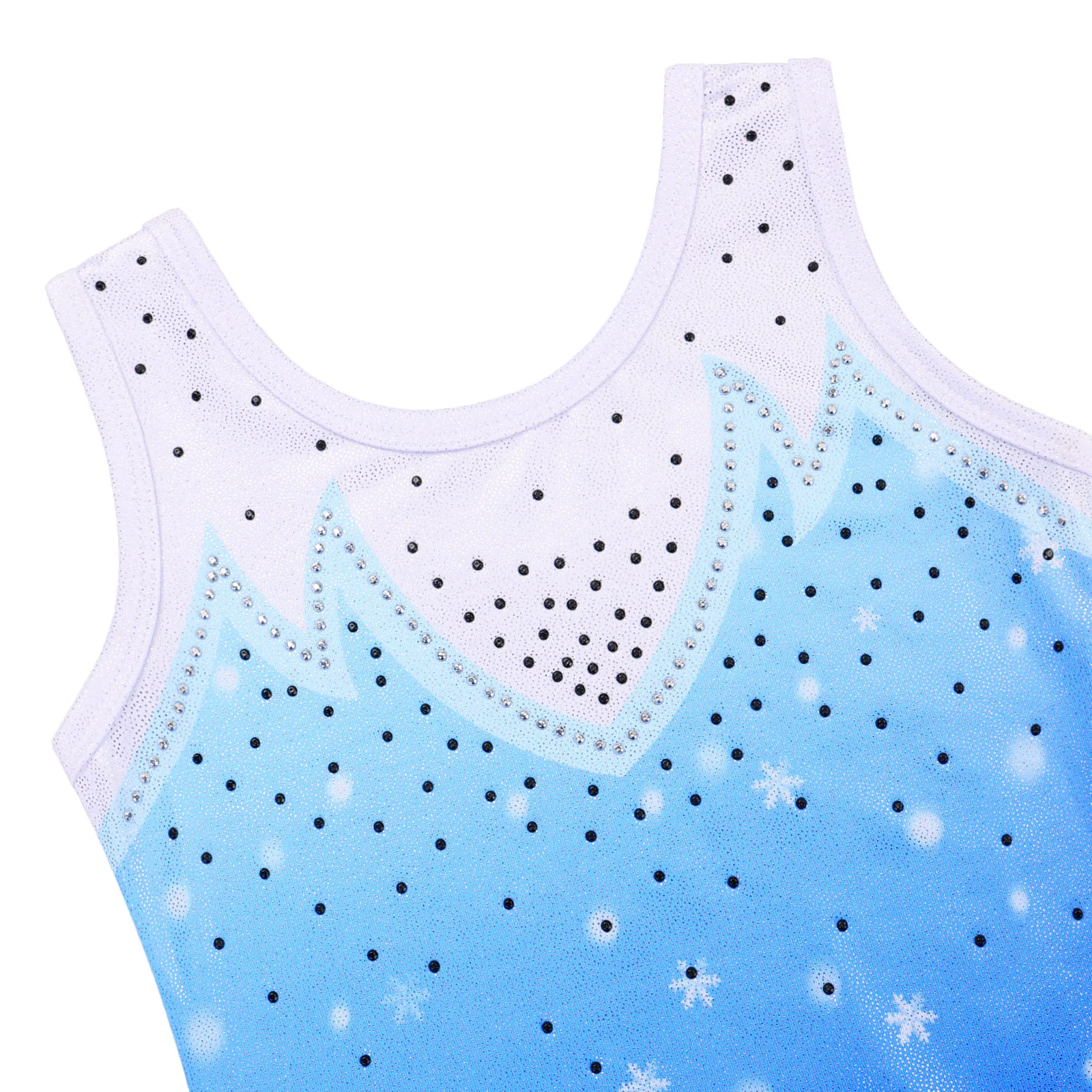 BAOHULU Girls Ballet Leotard Snowflake Print Gymnastics Outfit Sleeveless Performance Clothes Training Wear Ballerina Dancewear