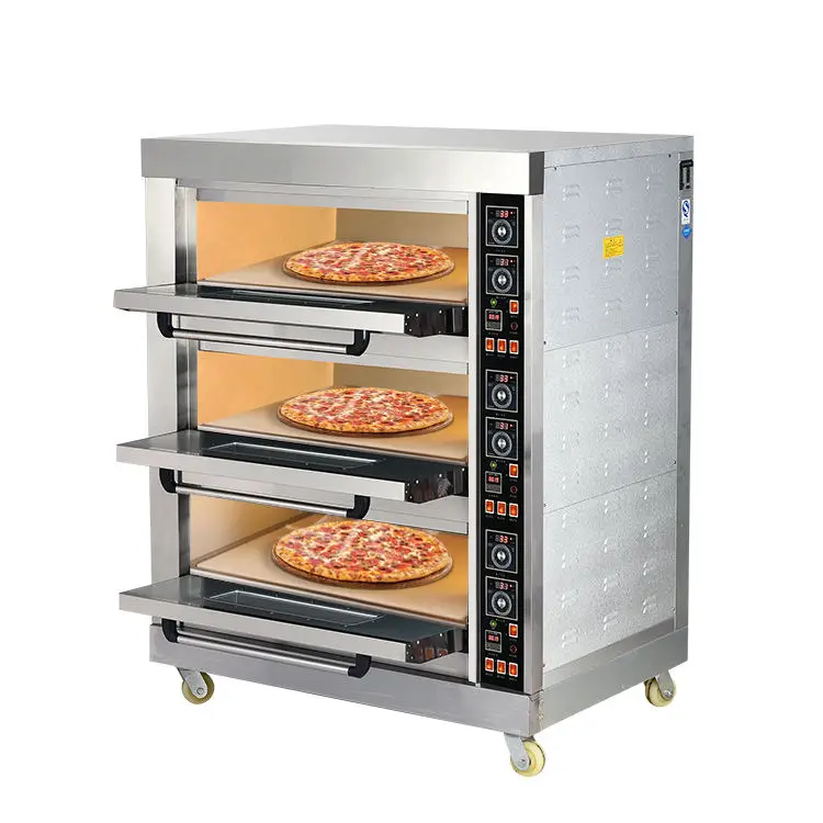 Industrial 3 Deck 6 Tray Electric Oven for baking Commercial Kitchen Equipment deck oven Bakery bread oven for sale