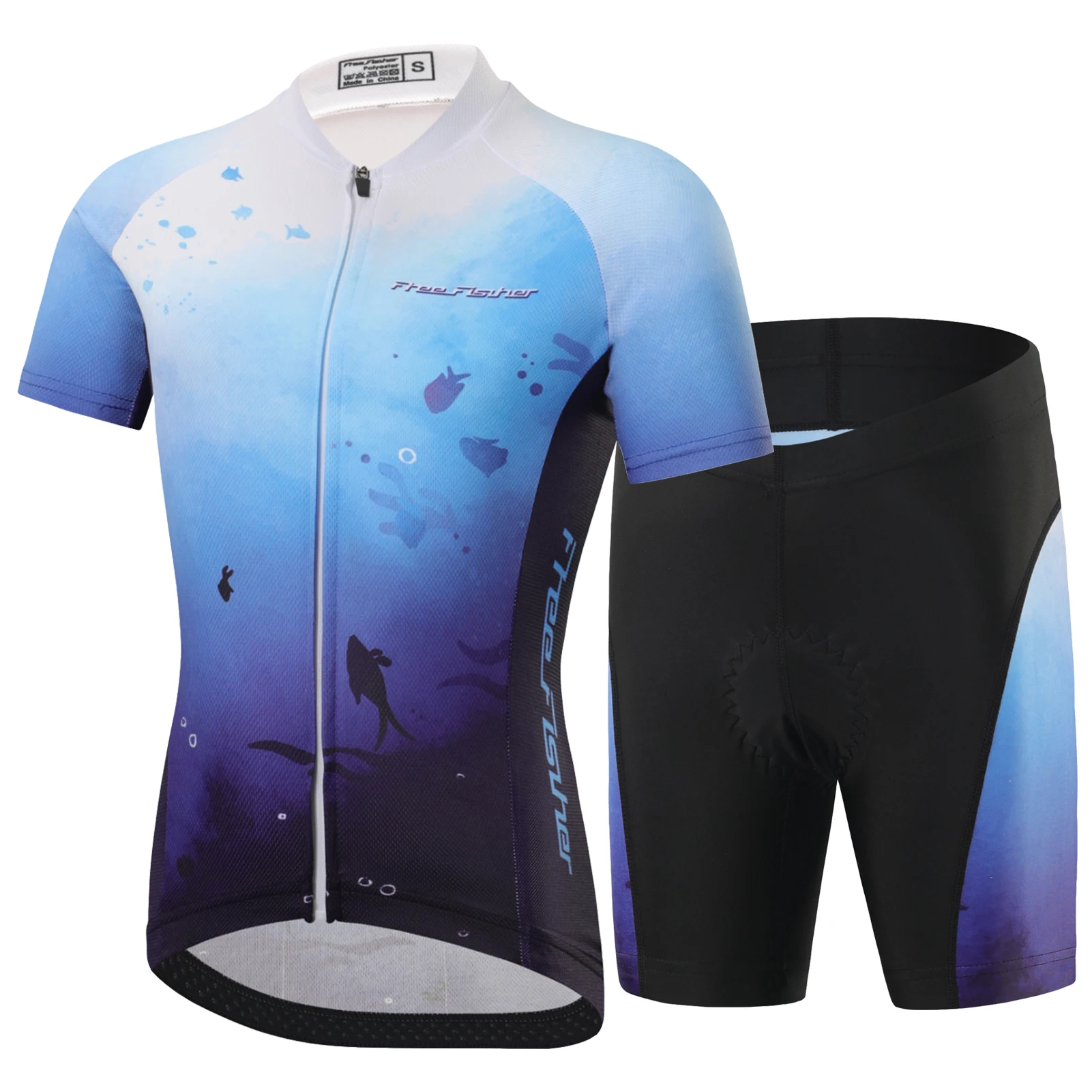 

Children Cycling Jersey Set,Boys Girls Bicycle Short Sleeve,Quick-dry Breathable Mesh Shirt with Padded Shorts,Riding Bike Wear