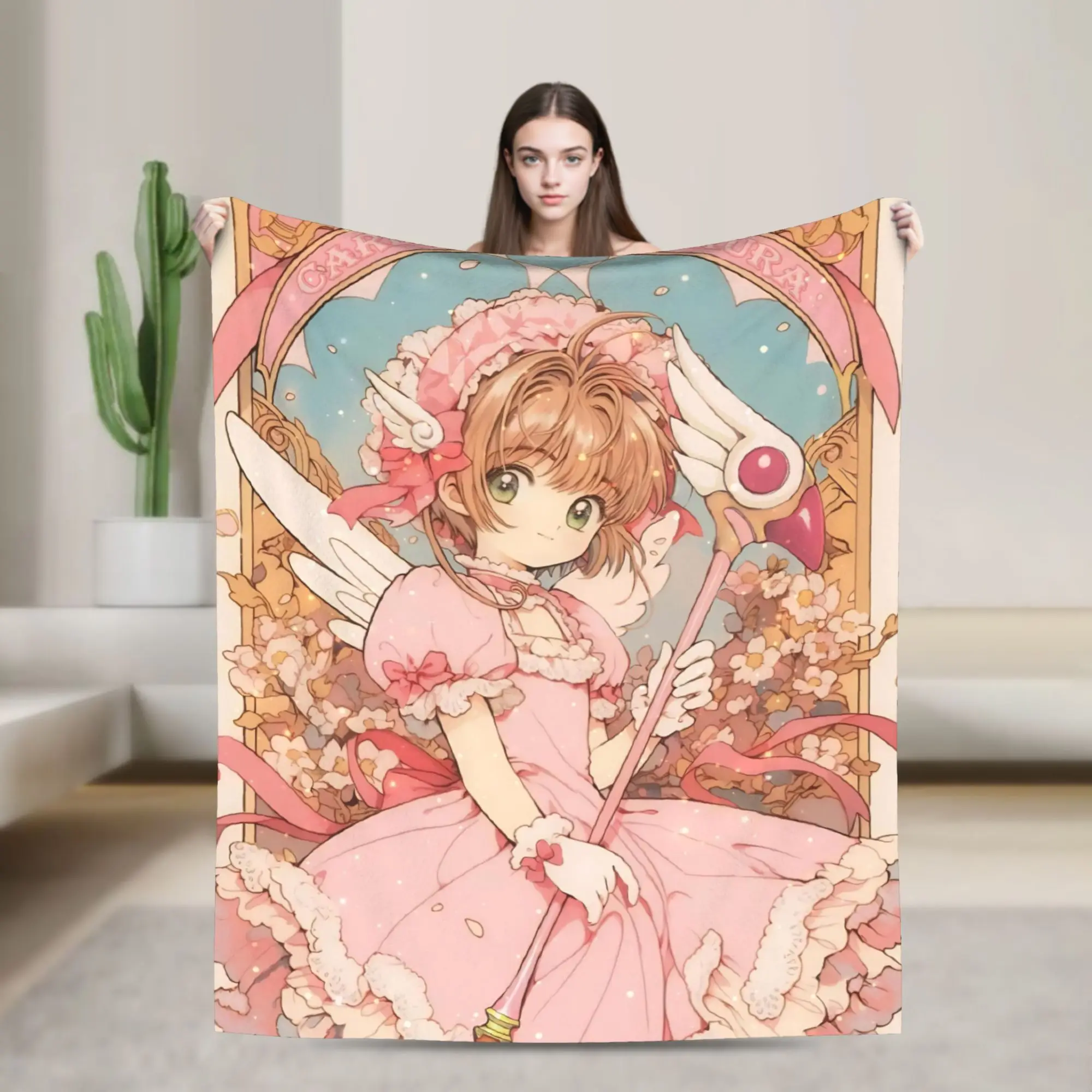 

Cardcaptor Sakura Kero Blanket Velvet Winter Multi-function Super Soft Throw Blanket for Bed Outdoor Bedding Throws
