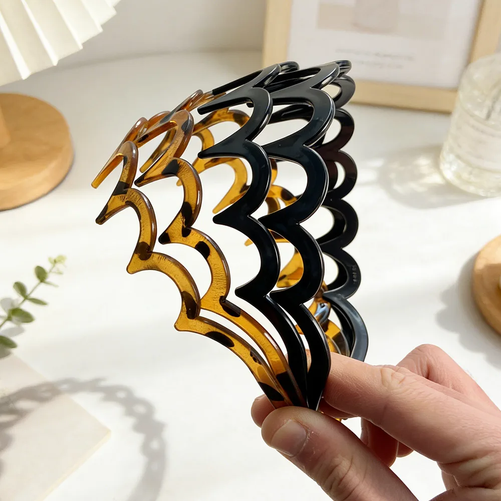 

2 шт. минималистичных волнистых ободков для волос с зубчатым краем, универсальные аксессуары для повседневной укладки, поездок на работу и умывания