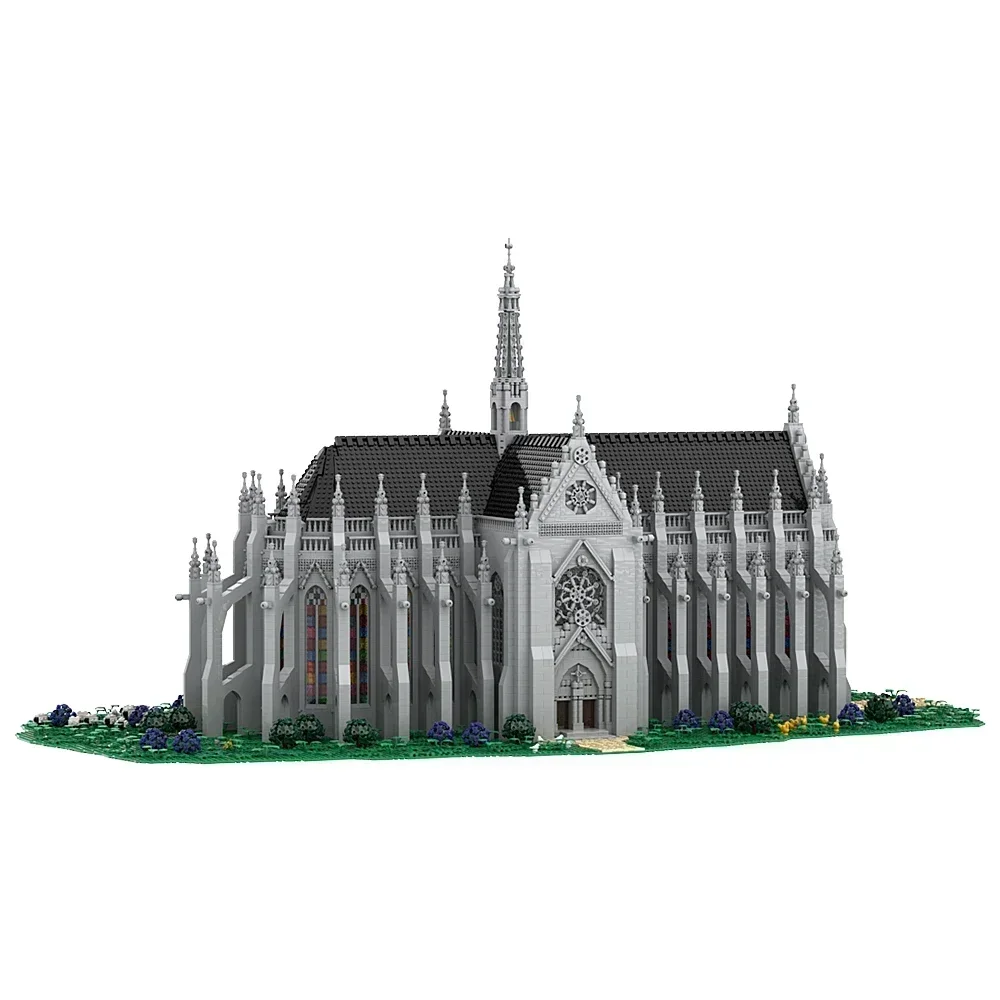 Gobricks MOC Kathedrale des Heiligen Remigius Bausteine Berühmte mittelalterliche Gothic Architektur Stil Modell Ziegel Spielzeug Geschenk