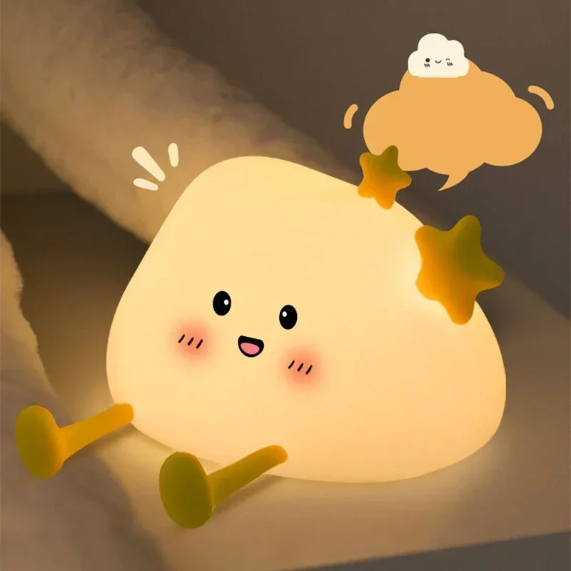 

Светодиодный ночник с защитой от зарядки, мультяшная прикроватная настольная лампа для спальни, украшение на день рождения, силиконовые ночники, подарок для детей