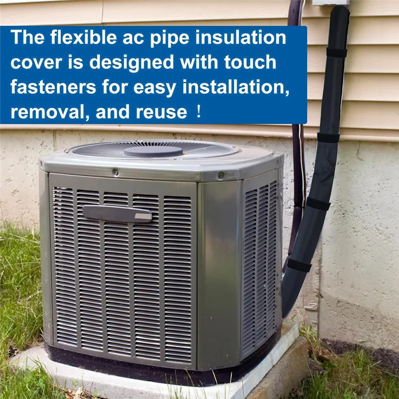 AT63-Copper Line Insulation Sleeve Wrap 3-Layer HVAC Copper Pipe Insulation Cover Protector Outdoor 600D Oxford AC