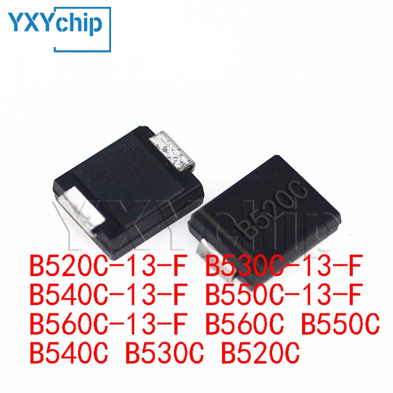 50PCS SMC(DO-214AB) B520C-13-F B530C-13-F B540C-13-F B550C-13-F B560C-13-F B560C B550C B540C B530C B520C SMD Schottky diode