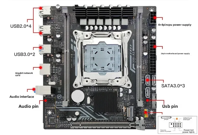 X99ITXMATX computer main board E5V3V4D3D4 native chip dual quad channel
