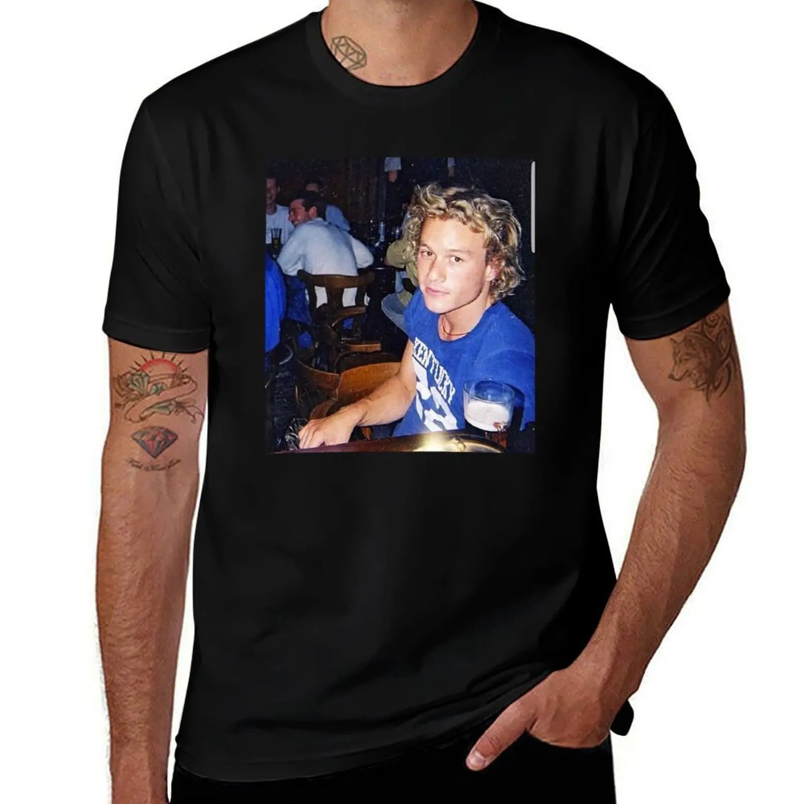 

Heath Ledger Long T-Shirt plus size clothes cheap stuff vintage graphic tee men t shirts