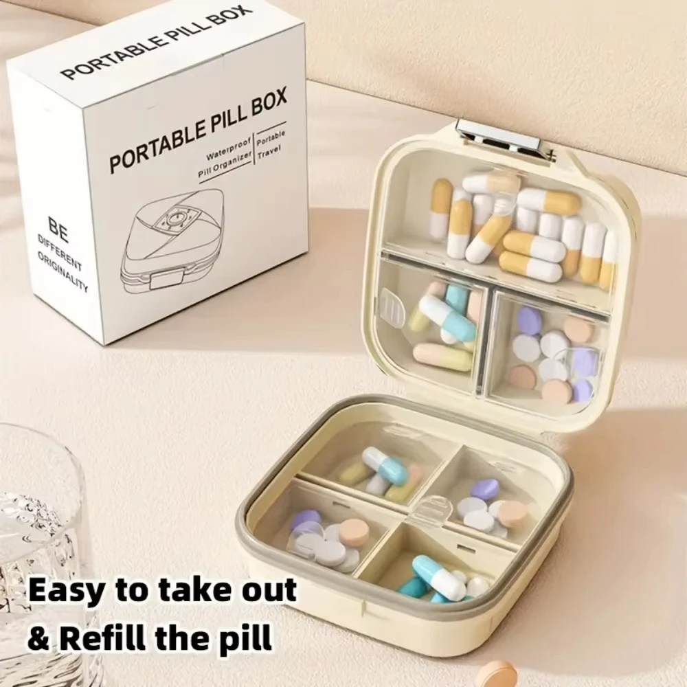 PP-Material Medizinbox Tragbare Kreative Reisefreundliche Doppelschichtige Sieben-Fächer Feuchtigkeitsbeständige Medikamentenaufbewahrungsbox