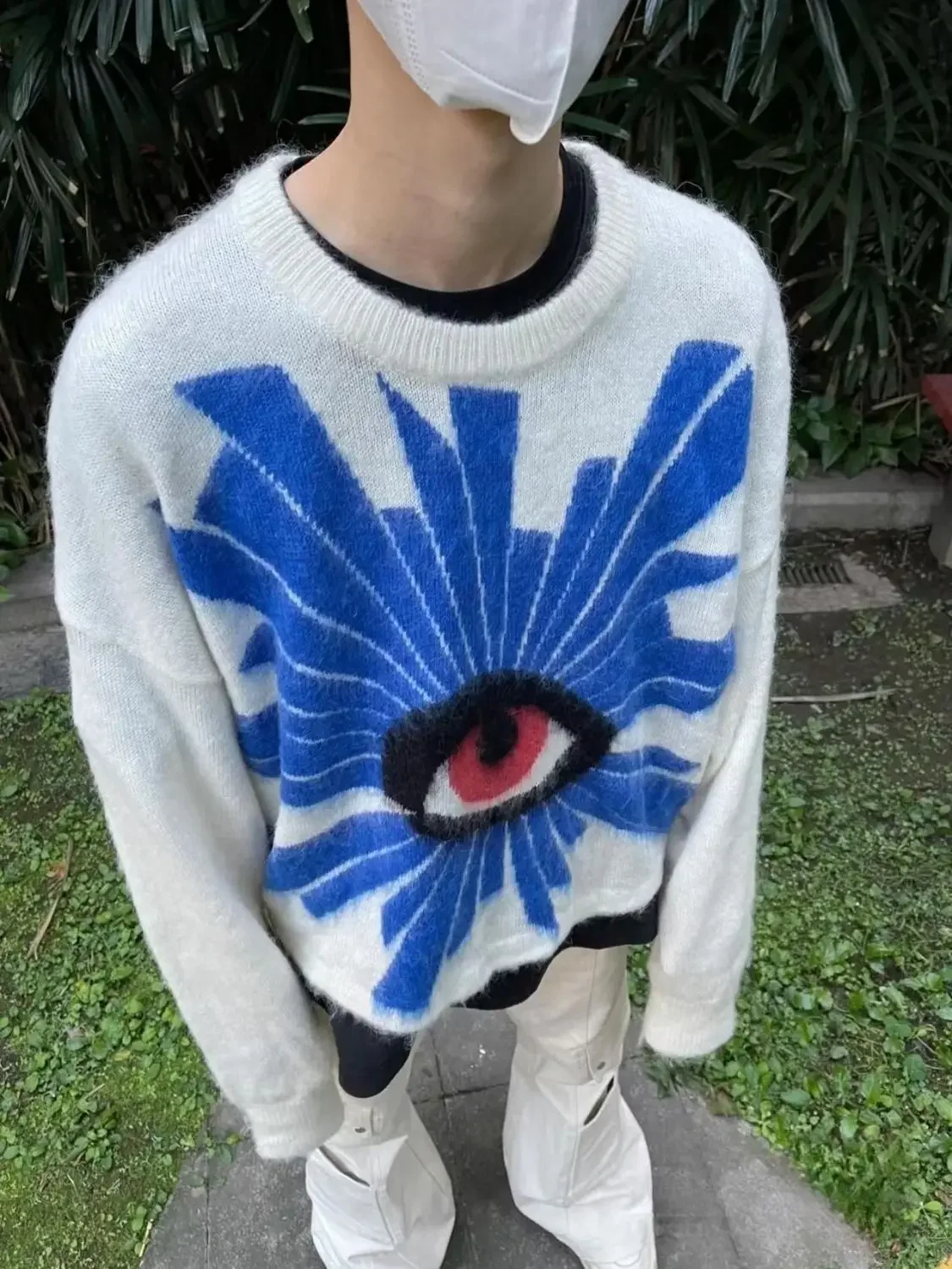 American Truth Eye casual knit sweater with fashionable pullover men and round neck sweaters harajuku grunge men clothing