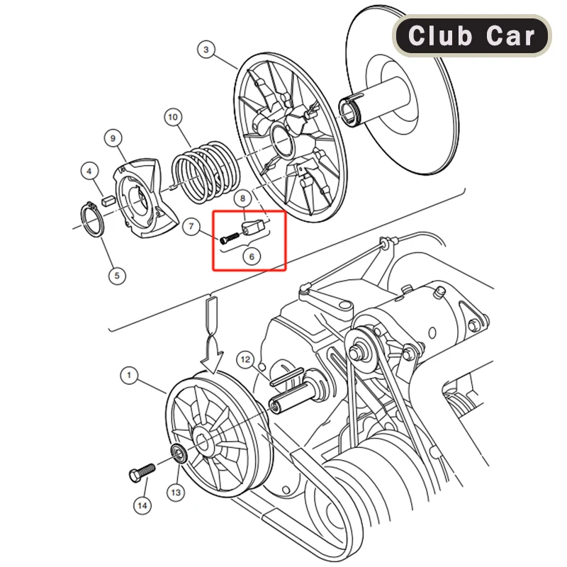 Golf Cart Driven Clutch Button Kit For Club Car DS Precedent 1988-2015 Model 1014454