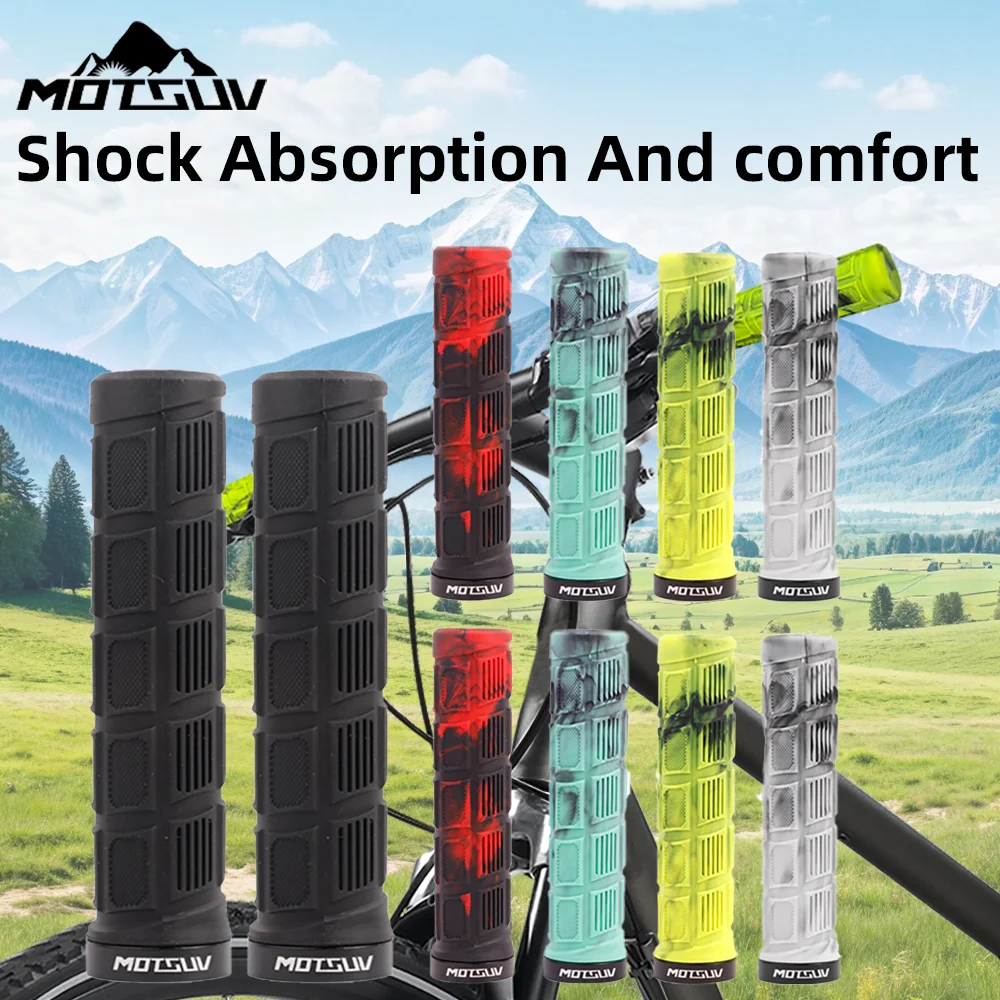 MOTSUV Bicycle TPE Handle Guard with Locking and Anti-Slip Rubber Straight Tube Mountain Bike Rubber Sleeve Bike Grip Handle Cyc