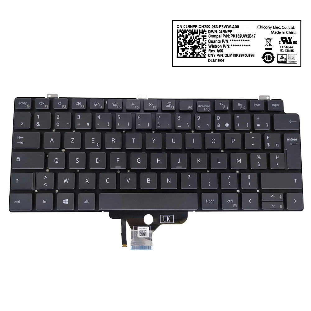 

Laptop Backlit US German French AZERTY Keyboard For Dell Latitude 7310 01VJ7V 04RNPF 4V466 04V466 Backlight Keyboards Teclado