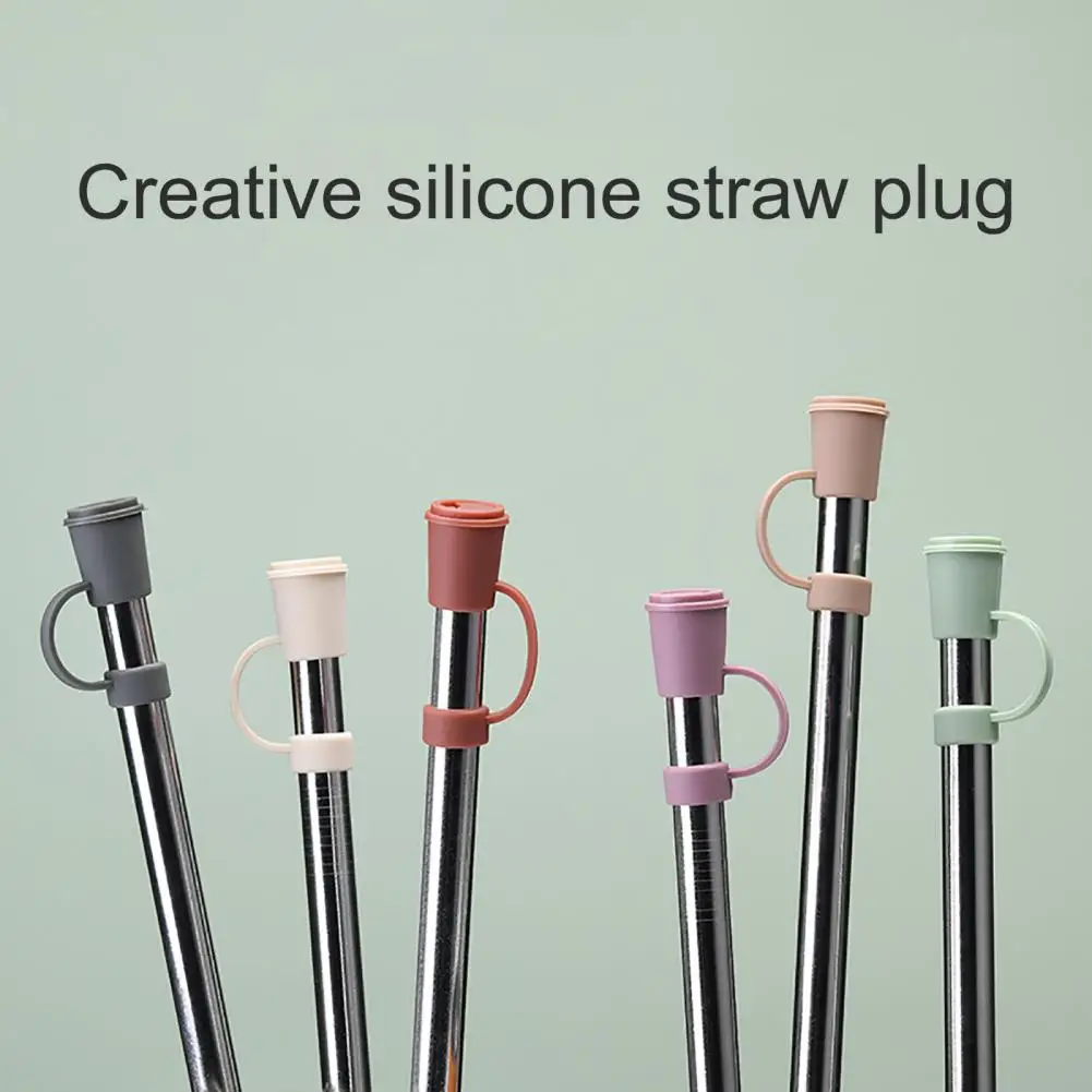 12mm Straw Cover Reusable Food Grade Plastic Straw Cover Protector for Glass Straws Dust-proof Mini Tip Plug Topper Kitchen