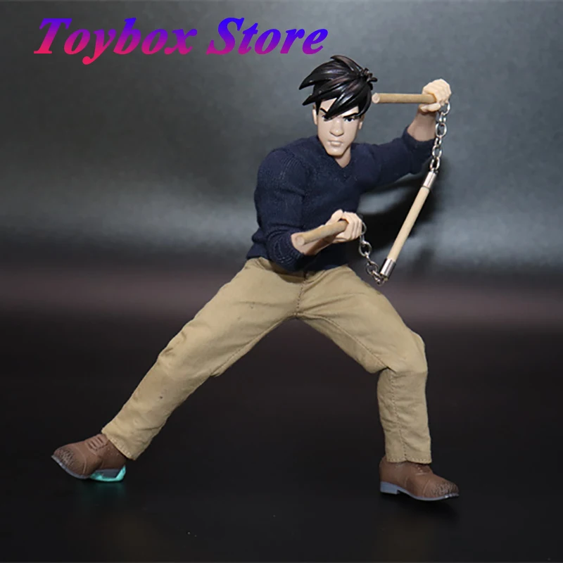 

Joy Man Toys JM012 1/12 Collectible Anime Kung Fu Master Action Figure Mini Nun Chucks Model Ornament 6" Male Soldier Figurine