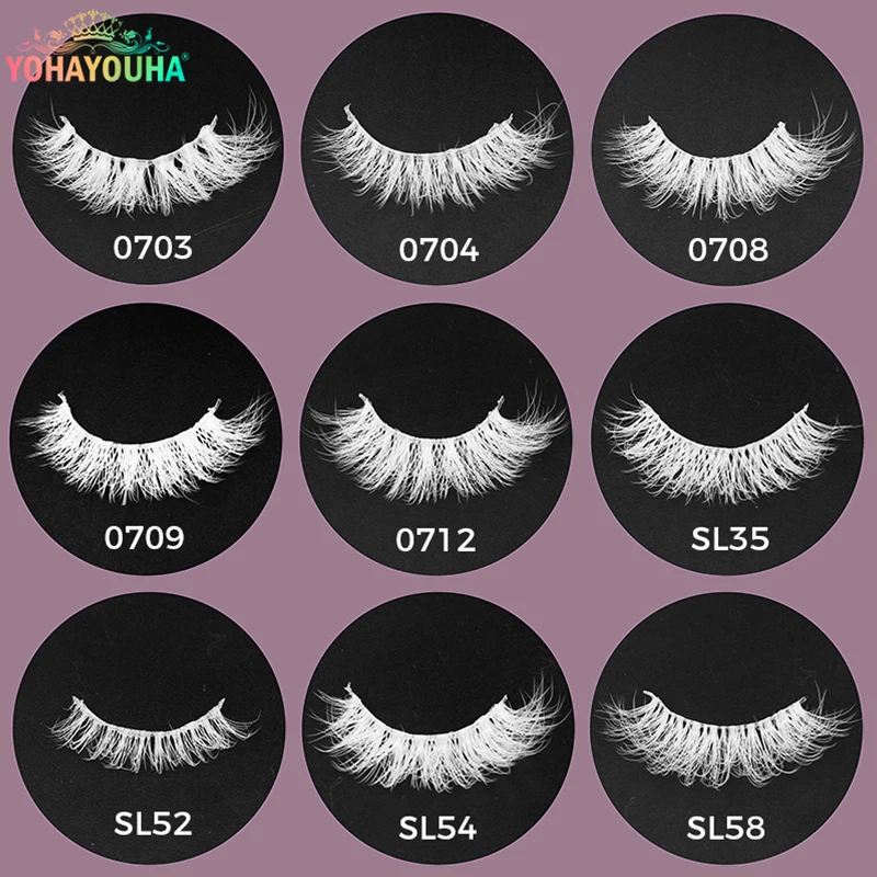 

YOHAYOUHA Official Store 7pairs 5d White Mink Lash Maquillage Femmes Japanese Makeup Russian Strip Eyelash Extensions Supplies