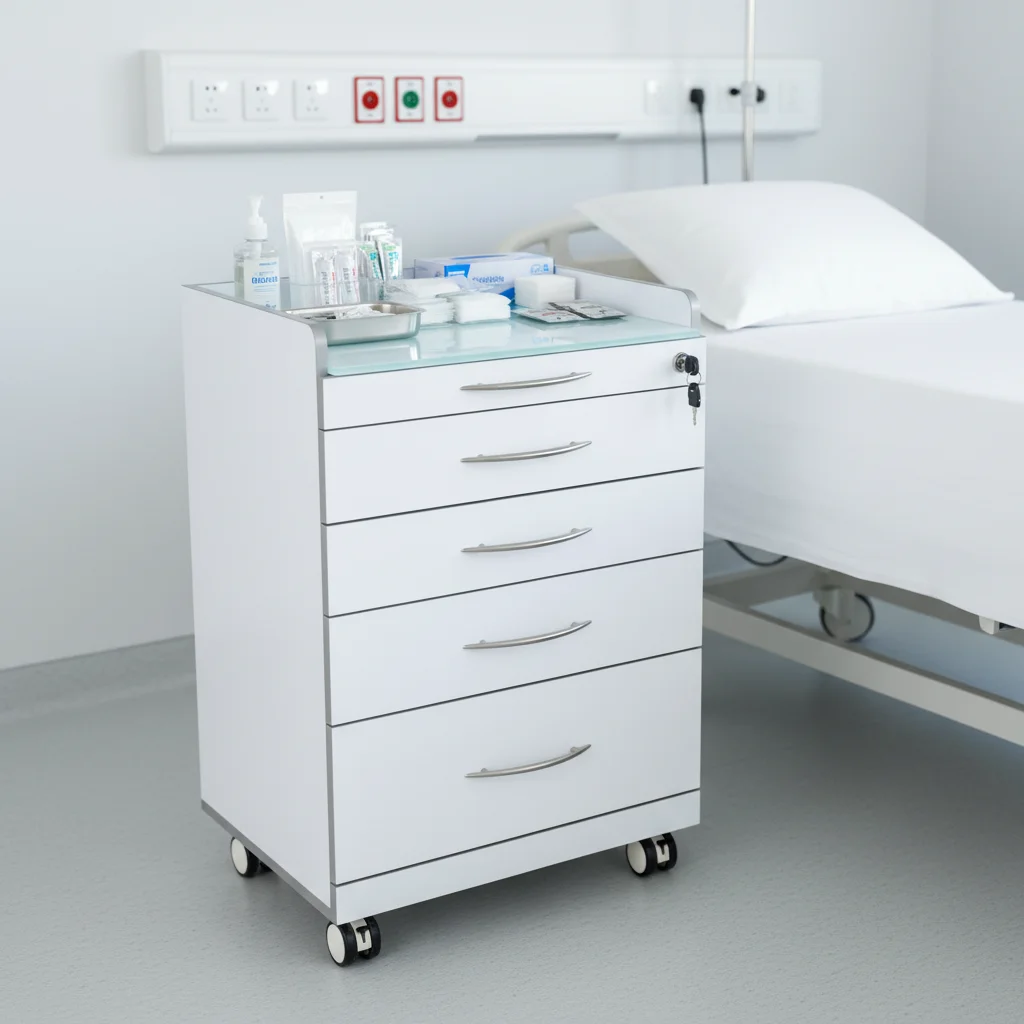 Dental Storage Cabinet 4 Drawer Mobile Trolley Stainless Steel Medical Storage Hospital Furniture