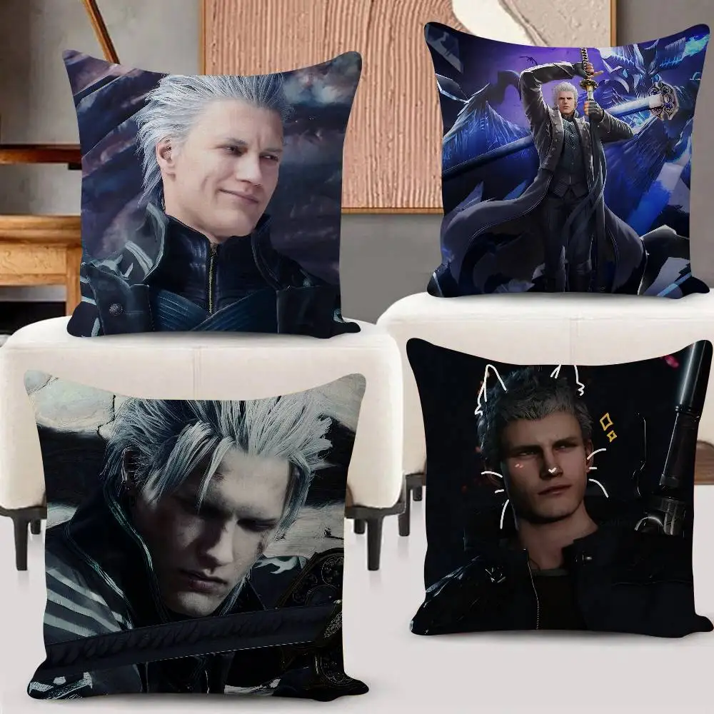 Vergil D-Devil May C-Cry Office Cushion Pillowcase Car Cushion Cover45X45CM Lumbar Pillowcase Sofa Pillowcover