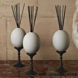 Simple White Ceramics Eggshell Aromatherapy Geometric Ornament, Fireless Vine Branch Aromatherapy Set, Home Fragrance Product