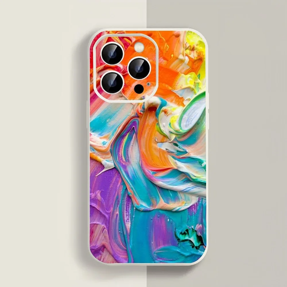 Watercolor Paint Palette Phone Case For Iphone 11 13 14 15 16 Pro Max X Xr Xs Max Se2020 12mini White Cover Case image 5