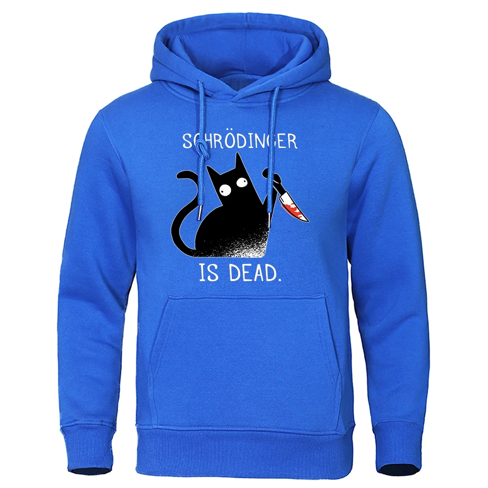 Schrodinger Is Dead Black Cat Men Streetwear Outdoor Comfortable Hoodie Breathable Fashion Sweatshirts Basic Oversized Tracksuit