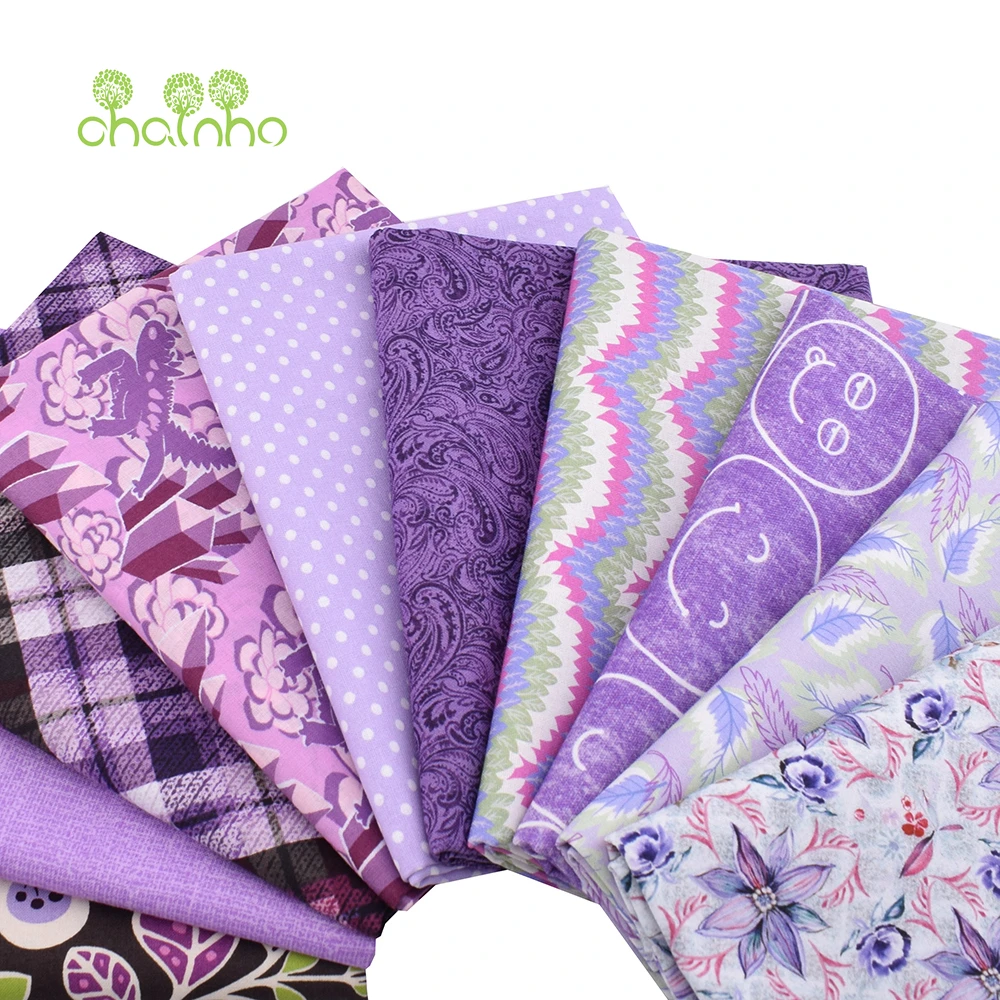 Chainho,Purple Series,Plain Cotton Fabric,Patchwork Cloth,10 Colors Of Handmade DIY Quilting & Sewing Craft,Cushion,Bag Material