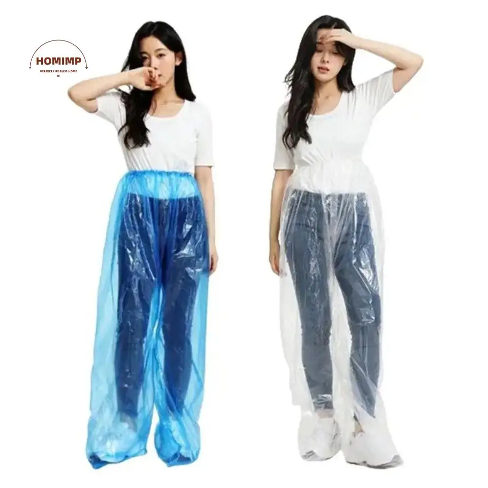 

5Pcs Portable Disposable Rain Pants Thickened Loose Fit Emergency Waterproof Rainpants Lightweight PE Adult Rain Pants Men