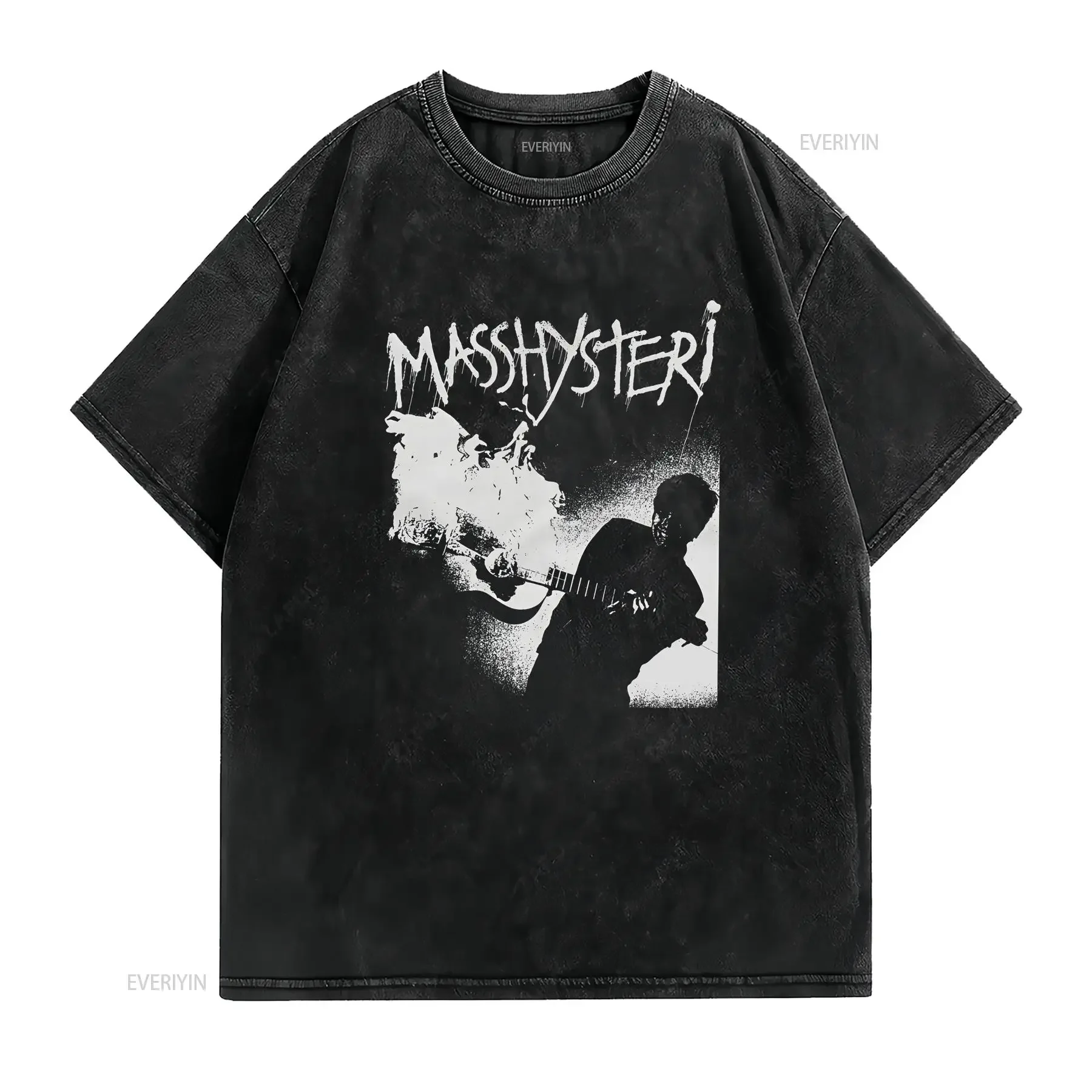 Masshysteri T Shirt The Vicious Regulations Hurula Punk Swedish Post vintage Washed Unisex Casual Breathable Soft fashion homme