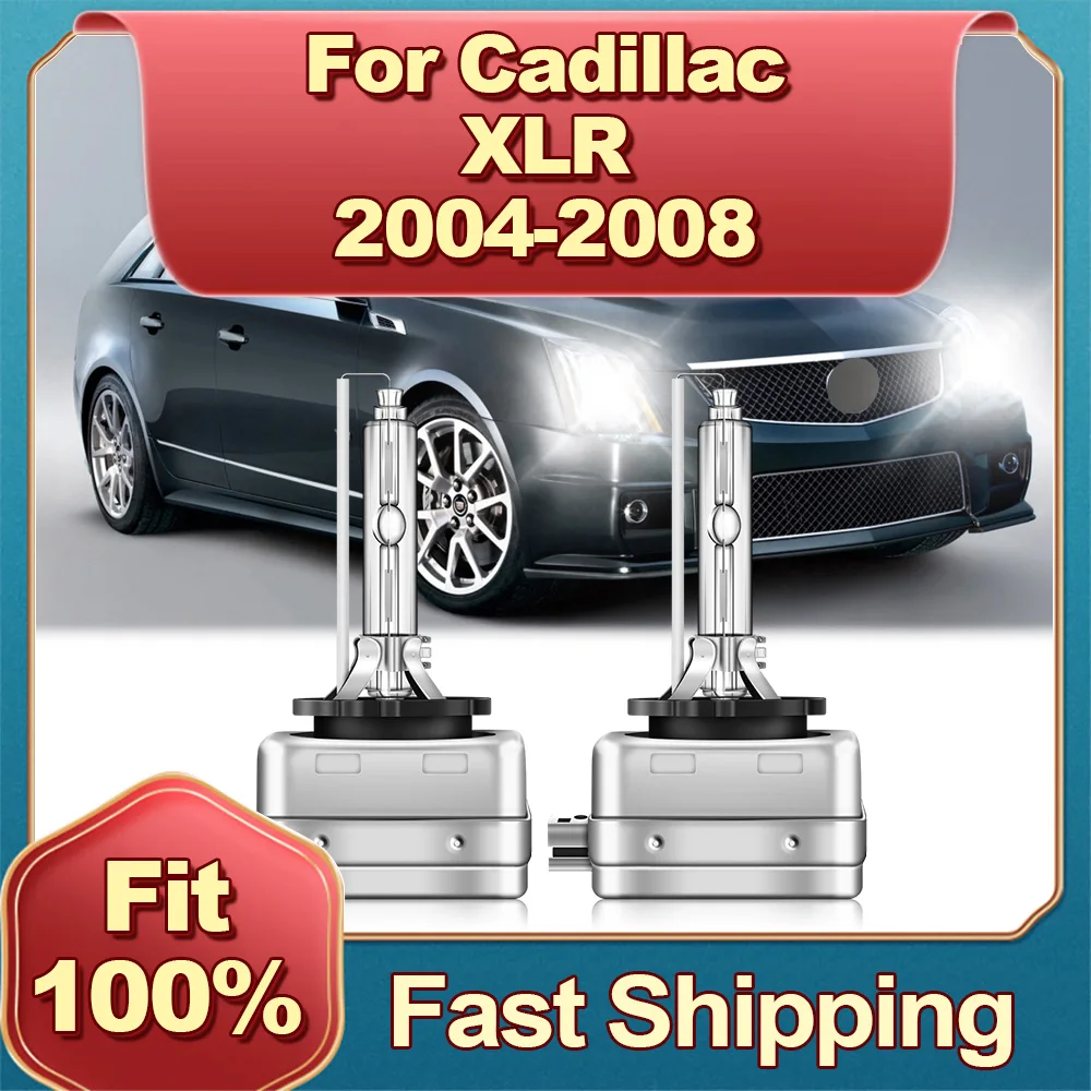 

12V Auto Bulb 6000K HID Xenon Headlight Bulbs 35W D1S Plug-N-Play Auto Lights Lamp For Cadillac XLR 2004 2005 2006 2007 2008