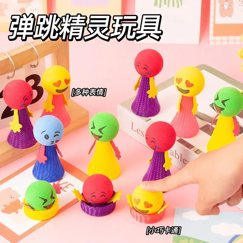 Non-luminous Cute Spring Jumping Elf Doll Toys, Bounce Spring Man Figurines, Kindergarten Party Favors Kids Gifts