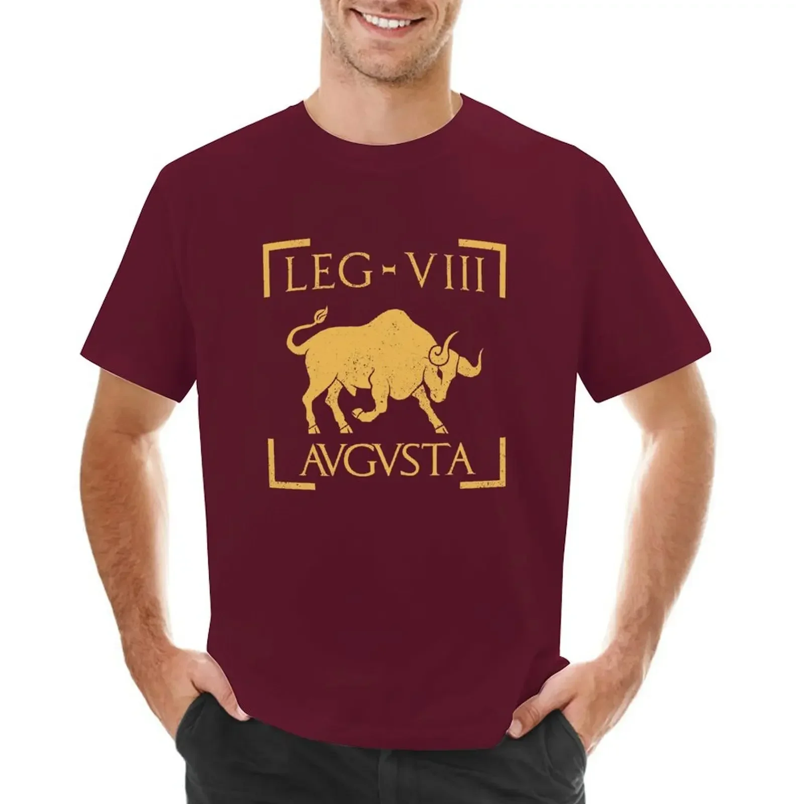 Roupas alfandegárias de anime para homens, roupas fofas, pesos pesados da Legio VIII, Ocampos, Legião Romana, emblema, camiseta, roupas masculinas