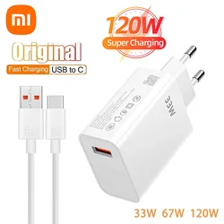 Xiaomi 120W USB Charger Quick Charger 6A USB Type C Cable Fast Charging Mobile Phone Adapter for Redmi Note 13 12 iPhone Samsung