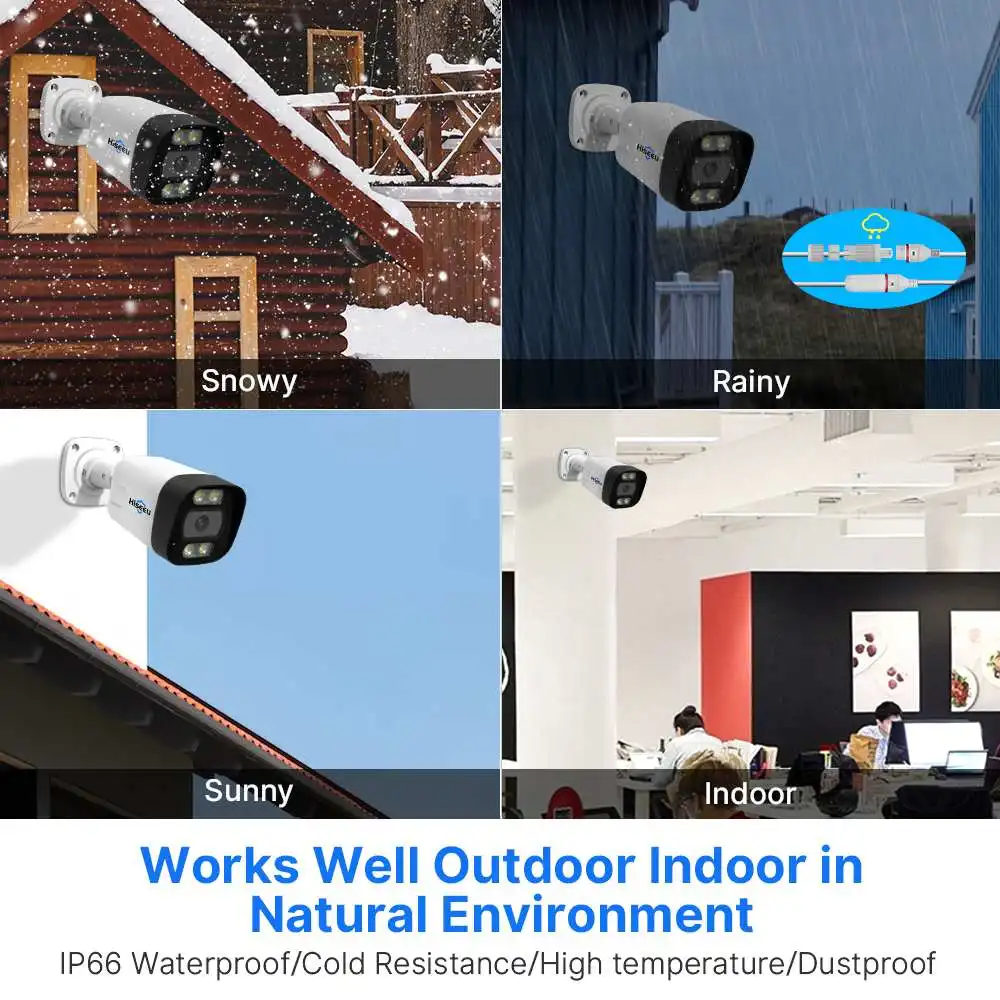 Hiseeu HB715-PA 4K 5MP POE IP Camera Intelligent Night Vision P2P Motion Detection Two-way Audio H.265 Waterproof Outdoor CCTV