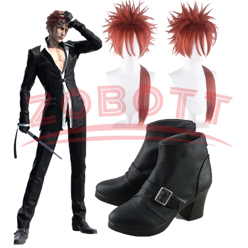 

Anime FF7 Final Fantasy VII Reno Cosplay Shoes Wig Boots Game Anime Women Men Halloween Cosplay costume Shoes Wig Prop