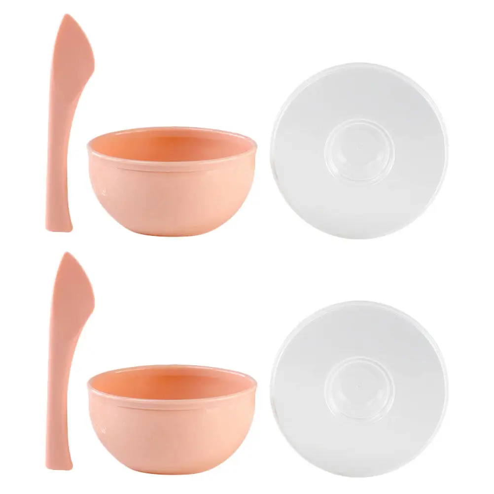 2Sets Beauty Mask Kit Silicone Bowls Anti-Drop Face Mask Stirring Rod DIY Mixing Bowl Salon Home Skin Care Tool