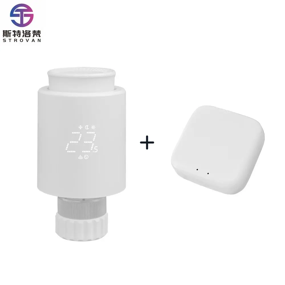 ZigBee3.0 ABS PC Smart Programmable  With  Voice Control Thermostatic Radiator Valve Temperature Controller