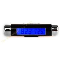T21E Mini Electronic Car Clock Time-Watch Auto Clocks LCD Display Thermometer Clock