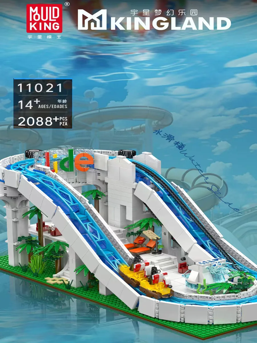 Mould King Serie di attrezzature per parchi acquatici Kit di blocchi di costruzione per viaggi d'acqua motorizzati tecnici per giocattoli per adulti Regali per bambini