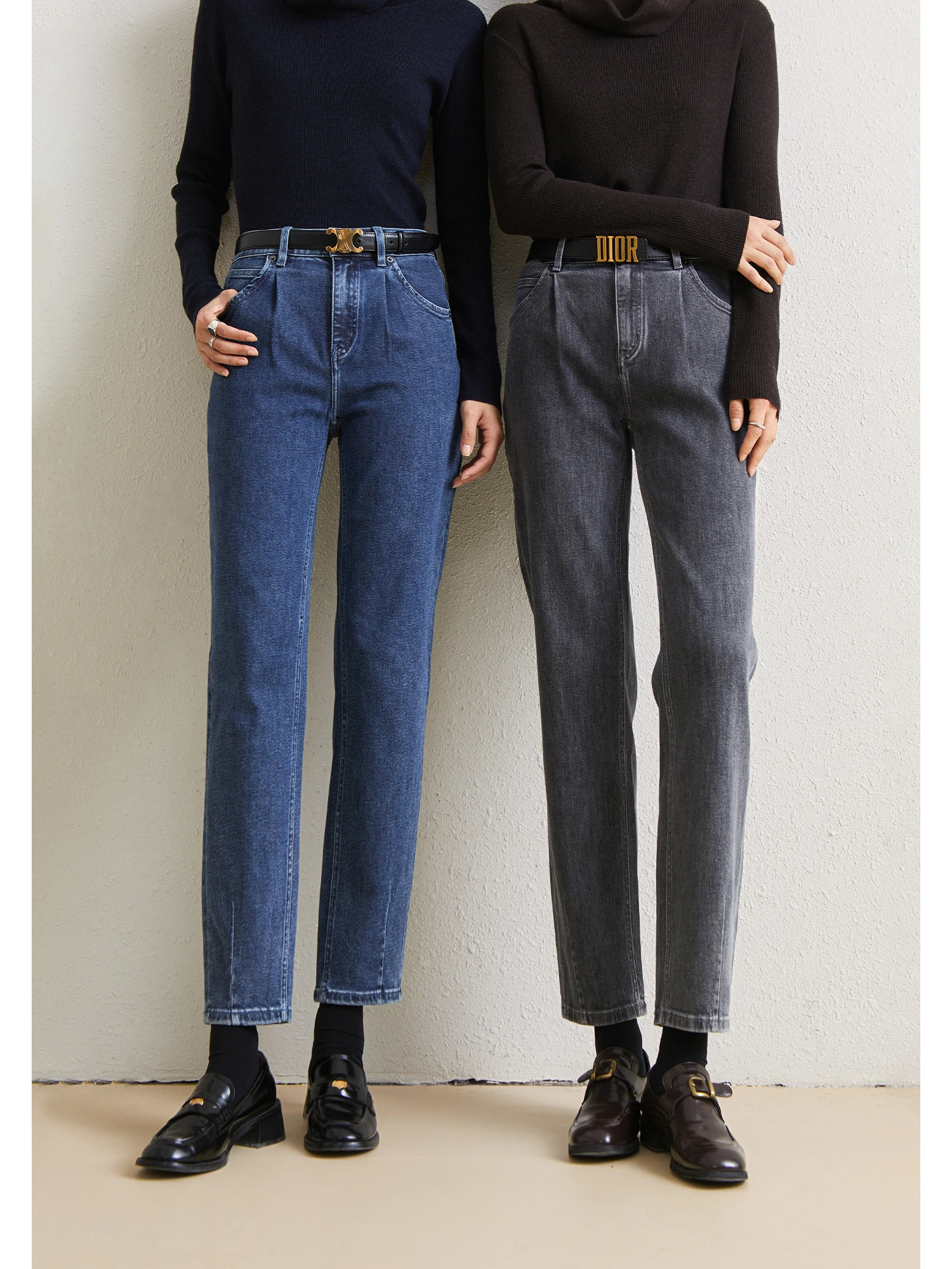 

ChangDX Роскошные джинсы из коровьей ткани, мягкие удобные утягивающие джинсы с высокой талией, свободный крой, универсальные женские джинсы для путешествий на четыре сезона