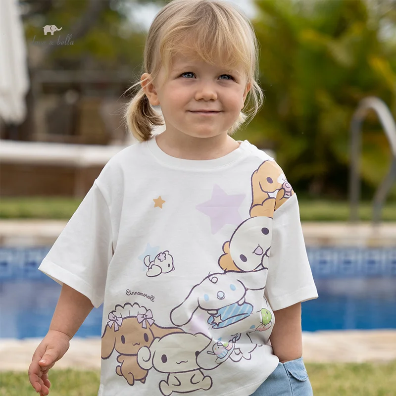 

Dave Bella Children's T-Shirt Clothes New Summer Clothes Girl Baby Lovely Comfortable Cartoon Casual Top Pure Cotton DB2234654