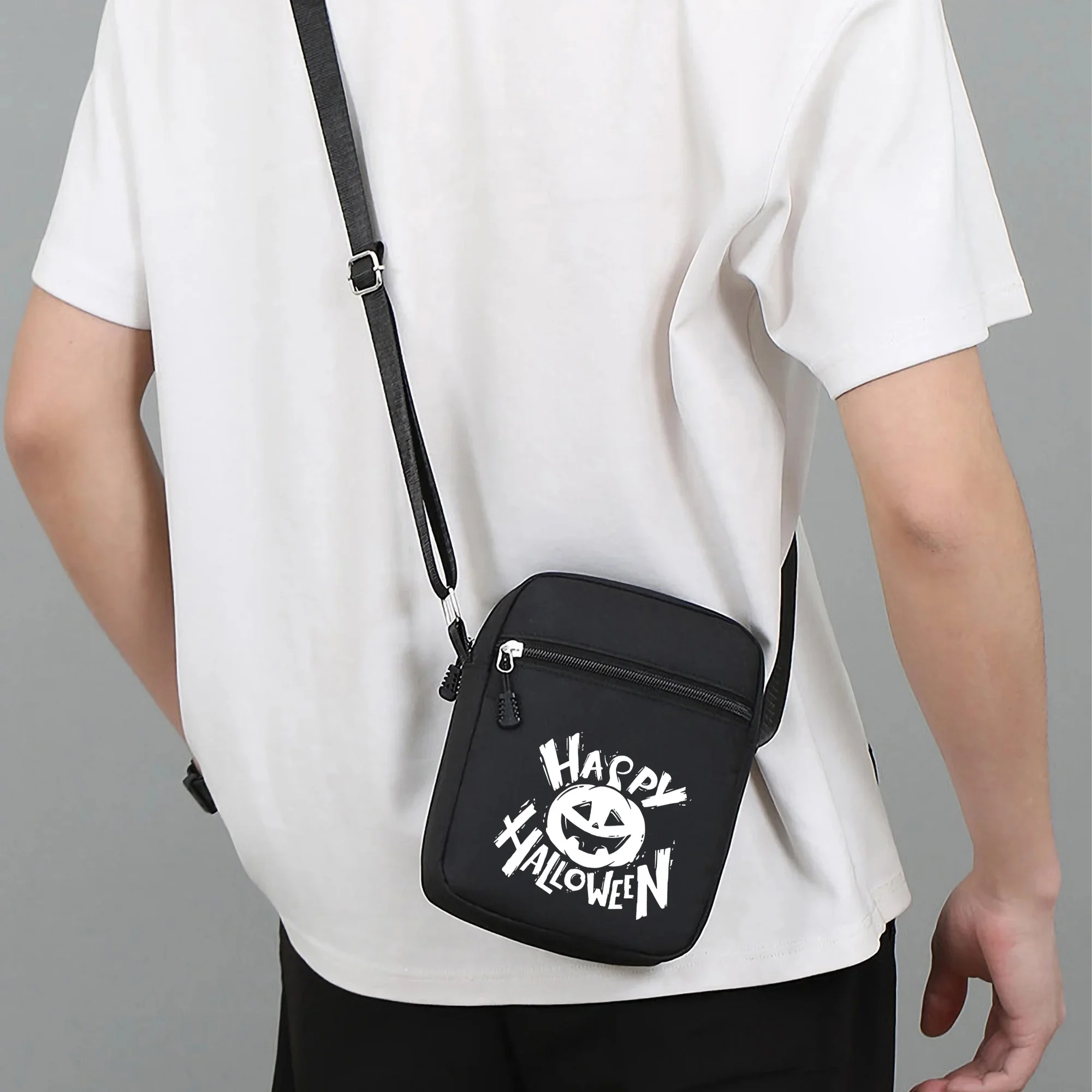 Миниатюрная сумка через плечо из ткани Оксфорд с изображением тыквы и монстров, модные Наплечные сумки с регулируемым ремешком, Повседневная Спортивная дорожная стильная сумка