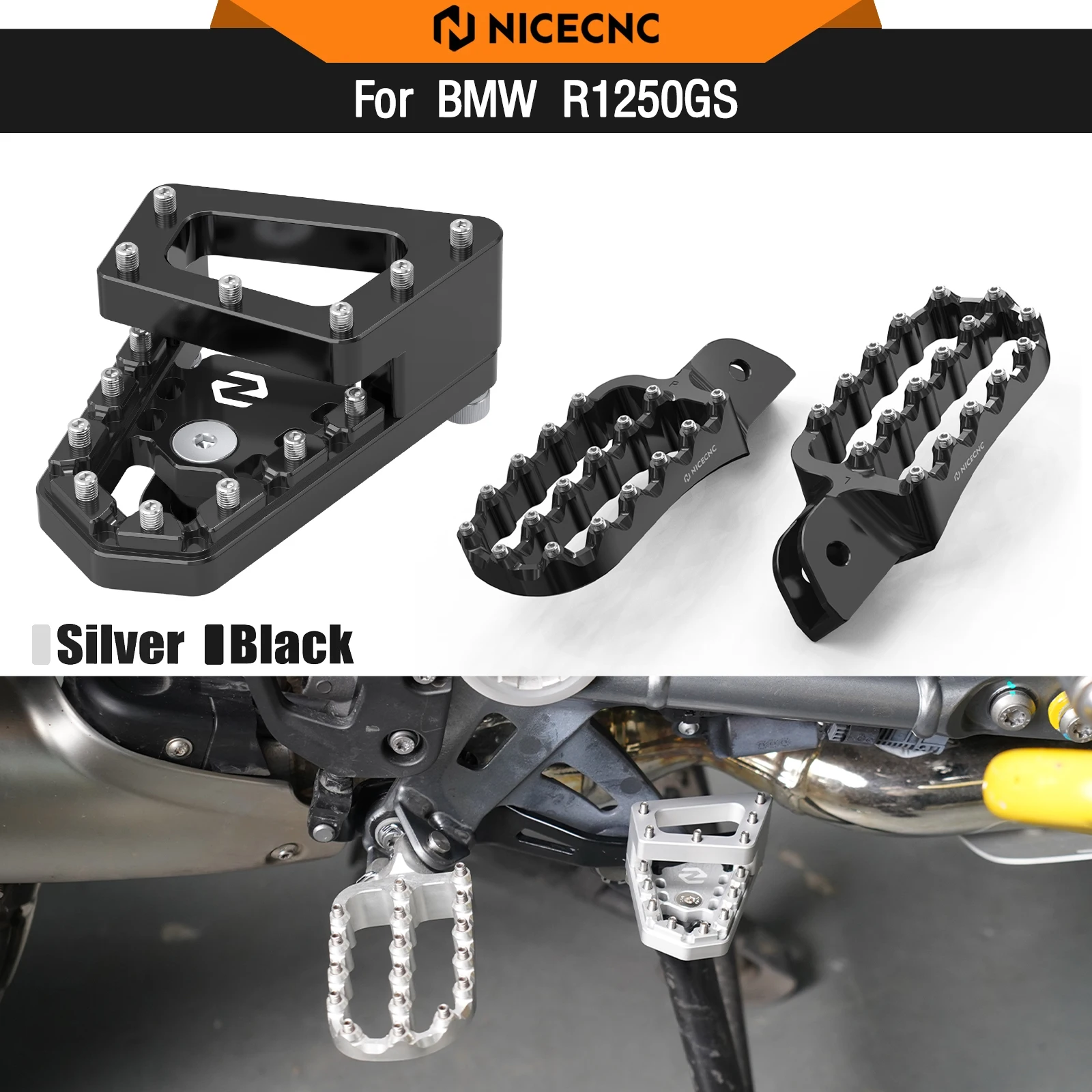 For BMW R1250GS 2018-2023 Footpegs Footrests DualControl Rear Brake Lever Pedal Extender R1250 GS R 1250GS R 1250 GS