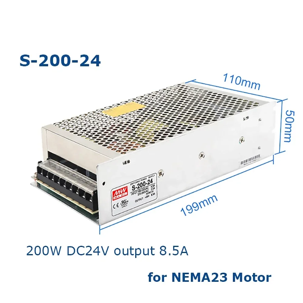 Nema23 Stepper Motor 1.2 2 3Nm DM556 Driver 200W Power Supply 4 Axis Offline Motion Controller/Mach3 Card 5 Axis for CNC Router