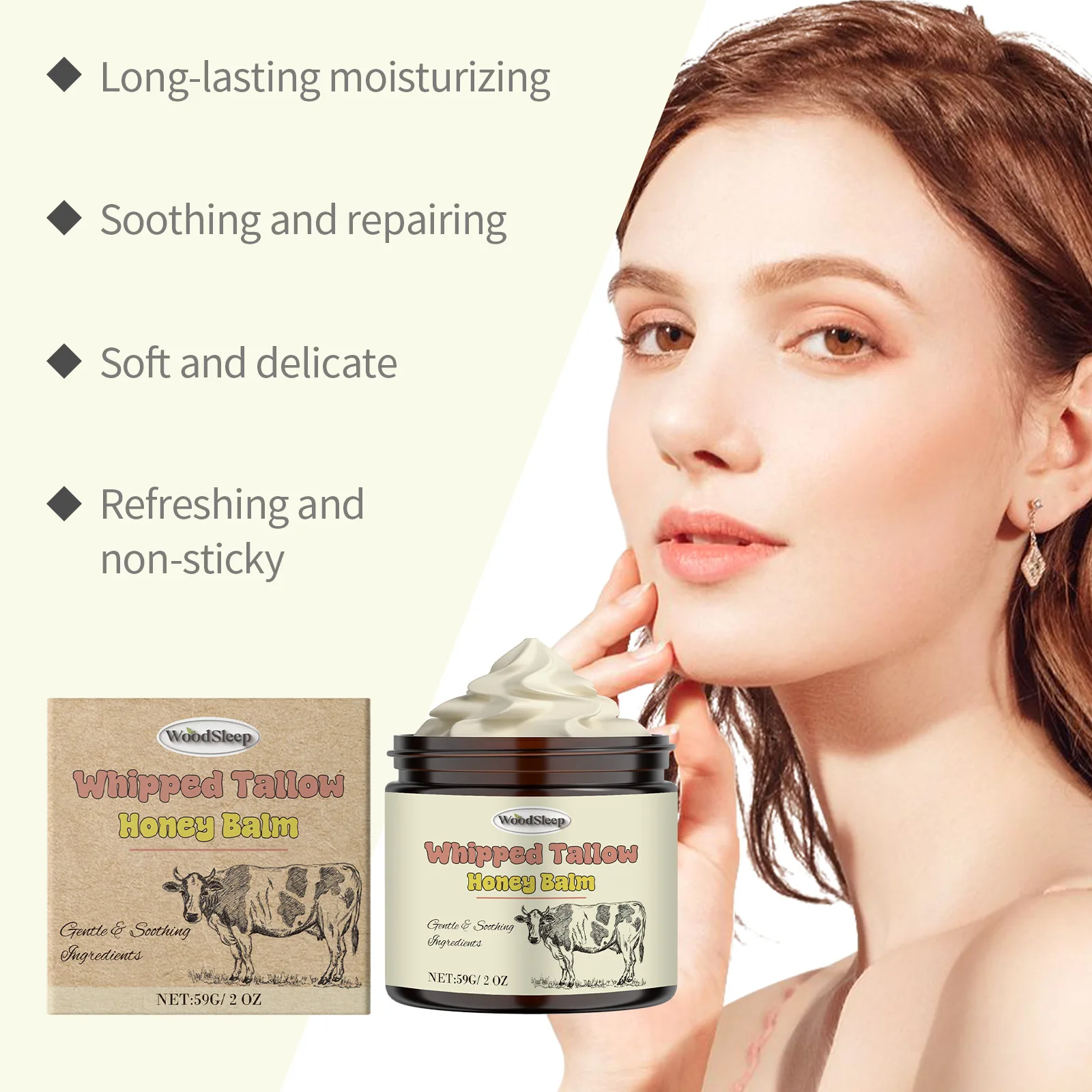 

WOODSLEEP ﻿Honey Face Nourishing Creams Reduces Fines Line Enhance Skins Elasticity Facial Brightening Skincare W-rinkle Creams